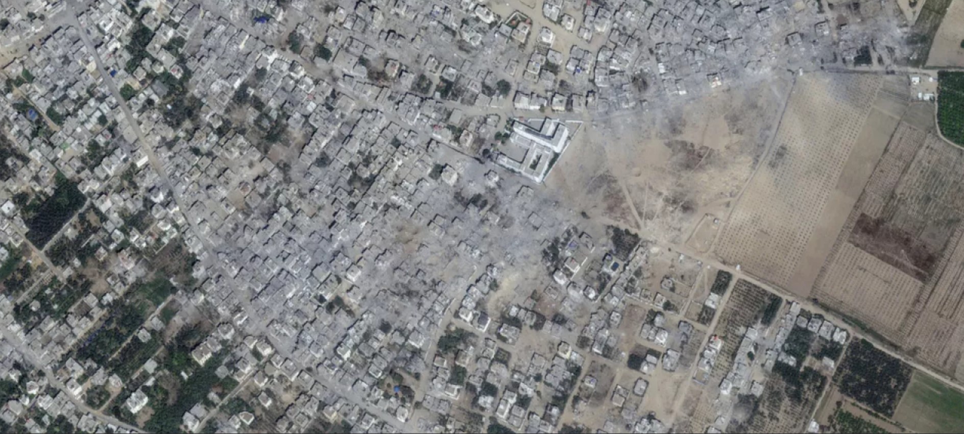 Gaza - zniszczenia widziane z saltelity
