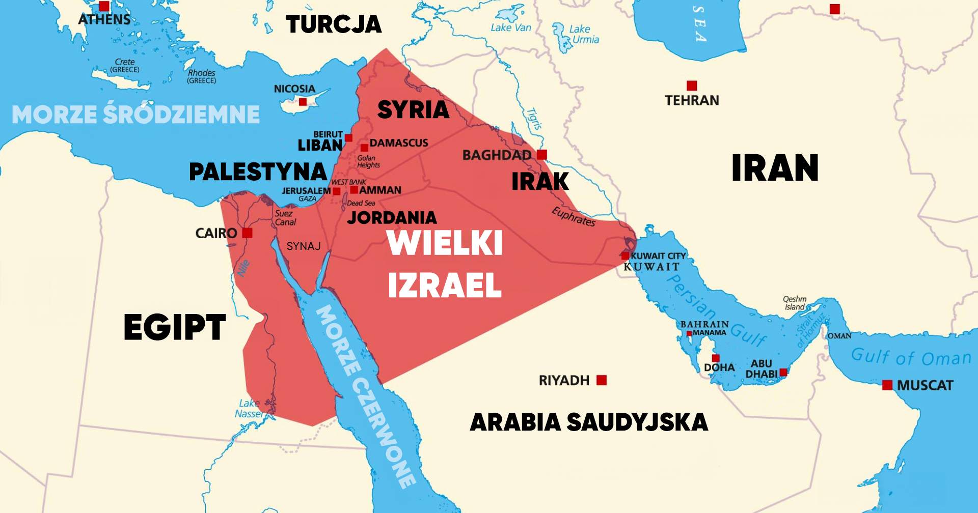 Mapa Wielkiego Izraela