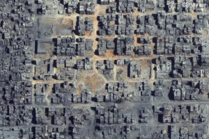 Ruiny Gaza City w północnej części Strefy Gazy — obszaru, który od dwóch lat jest jednym z najbardziej zniszczonych miejsc na świecie w wyniku izraelskich bombardowań. Zdjęcie satelitarne - 2025 Vantor / AFP